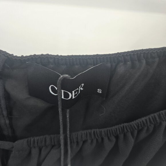 Cider Black Tapestry Lace Up Mini Lined Dress Size Small - Picture 9 of 13